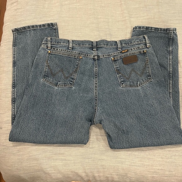 Men's Wrangler Straight Leg Blue Jeans Size 40x30 - Picture 6 of 6